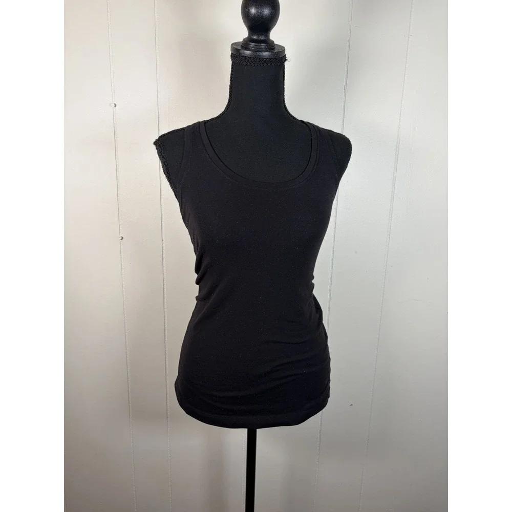 lululemon black tank top size 4 scoop‎ neck racerback
